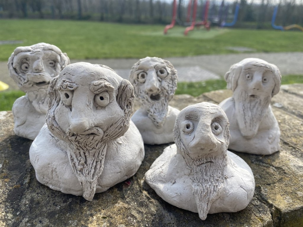 Clay models made by pupils